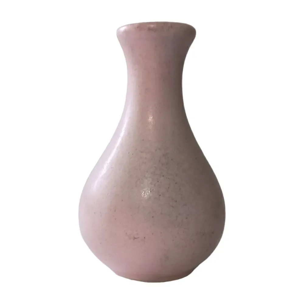 Camark Pottery Teardrop Bud Vase Art Deco Pale Pink Bulb Minimalist Farmhouse - Picture 6 of 14